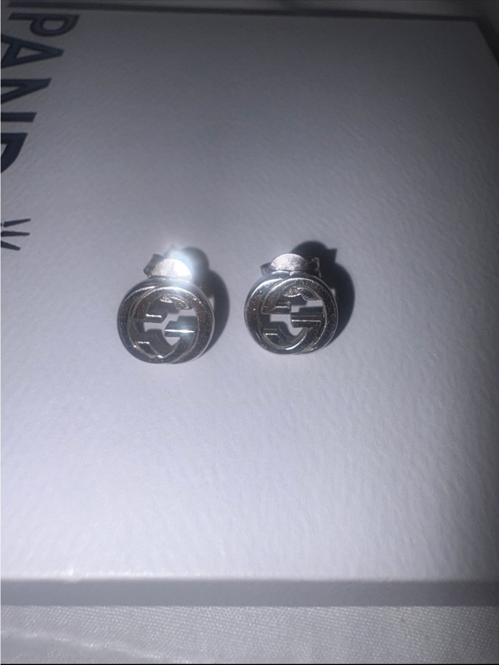Silver Logo Stud Earrings - Men's Accessories